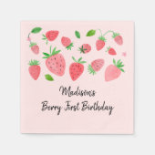Strawberry Berry Sweet Birthday Serviette (Vorderseite)