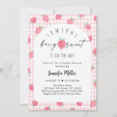 Strawberry Berry Sweet Boho Baby Shower Einladung (Vorderseite)