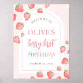 Strawberry Berry Sweet Boho Begrüßungszeichen Poster (Vorne)