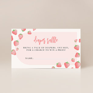 Strawberry Berry Sweet Boho Diaper Raffle Cards Begleitkarte