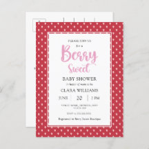 Strawberry Berry Sweet Budget Baby Dusche Invitati