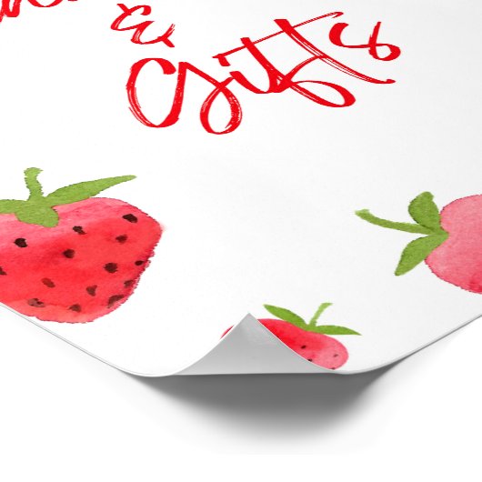 Strawberry Berry Sweet Cards & Gifts Zeichen Poster (Ecke)