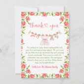 Strawberry Berry Sweet Clothesline Baby Dusche Dankeskarte (Vorderseite)