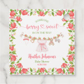 Strawberry Berry Sweet Clothesline Baby Dusche Geschenkanhänger (Rückseite)