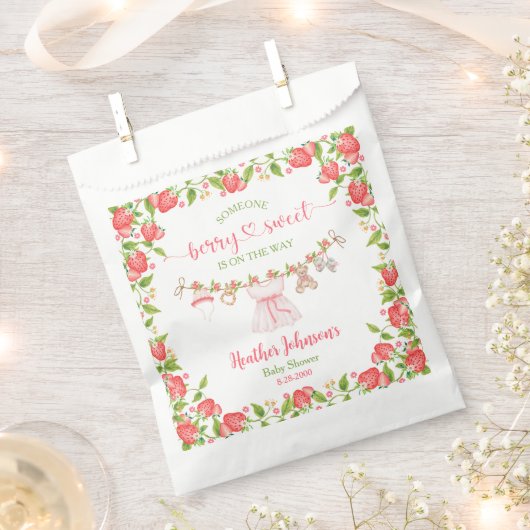 Strawberry Berry Sweet Clothesline Baby Dusche Geschenktütchen (Ausgeschnitten)