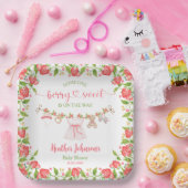 Strawberry Berry Sweet Clothesline Baby Dusche Pappteller (Party)