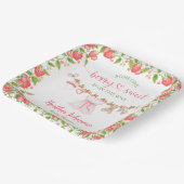 Strawberry Berry Sweet Clothesline Baby Dusche Pappteller (Gewinkelt)