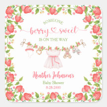 Strawberry Berry Sweet Clothesline Baby Dusche