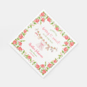 Strawberry Berry Sweet Clothesline Baby Dusche Serviette (Ecke)