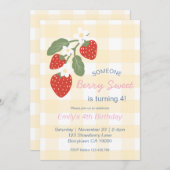 Strawberry Berry Sweet Country Frühling Geburtstag Einladung (Vorne/Hinten)