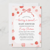 Strawberry Berry Sweet Croquette Bow Baby Dusche Einladung (Vorderseite)