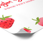 Strawberry Berry Sweet Custom Party Sign Poster (Ecke)
