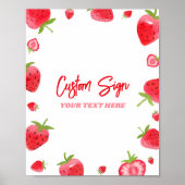 Strawberry Berry Sweet Custom Party Sign Poster (Vorne)