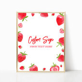 Strawberry Berry Sweet Custom Party Sign Poster