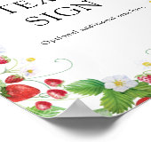 Strawberry Berry Sweet | Custom Text Baby Shooter Poster (Ecke)