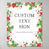 Strawberry Berry Sweet | Custom Text Baby Shooter Poster (Vorne)