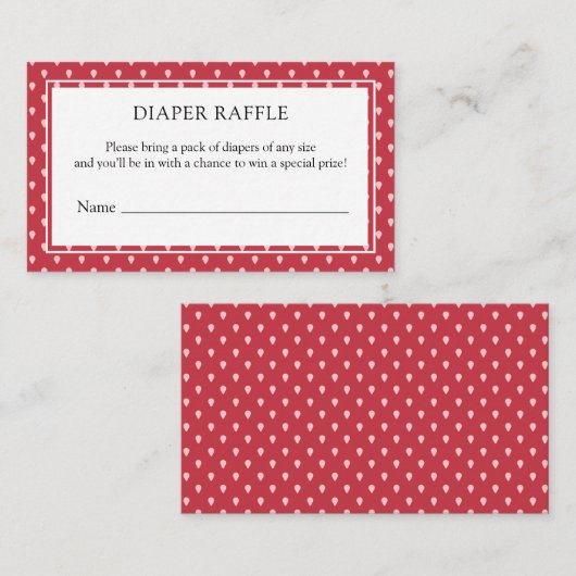 Strawberry Berry Sweet Diaper Raffle Begleitkarte (Vorne/Hinten)