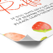 Strawberry Berry Sweet Diaper Raffle Game Sign Poster (Ecke)
