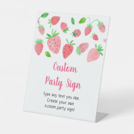 Strawberry Berry Sweet Editable Party Sign Sockelschild