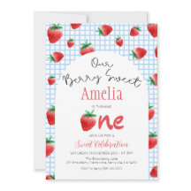 Strawberry Berry Sweet Einladung zum ersten Geburt