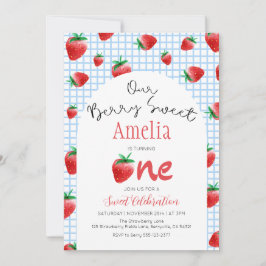 Strawberry Berry Sweet Einladung zum ersten Geburt
