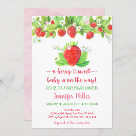 Strawberry Berry Sweet Floral Baby Dusche Einladung