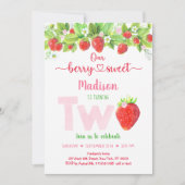 Strawberry Berry Sweet Floral Einladung (Vorderseite)