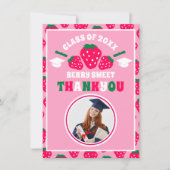 Strawberry Berry Sweet Foto Abschluss Dankeskarte (Vorderseite)
