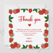 Strawberry Berry Sweet Frucht Fresh Danke Karte (Vorderseite)