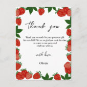 Strawberry Berry Sweet Fruit Vielen Dank Postkarte (Vorderseite)