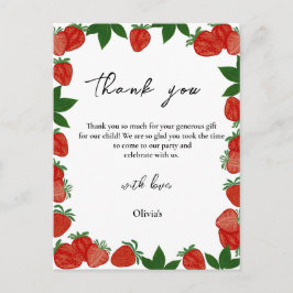 Strawberry Berry Sweet Fruit Vielen Dank Postkarte