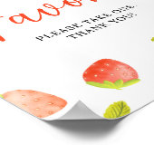 Strawberry Berry Sweet Gastgeschenk Sign Poster (Ecke)