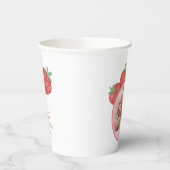Strawberry Berry Sweet Girl Geburtstag mit Foto Pappbecher (Links)