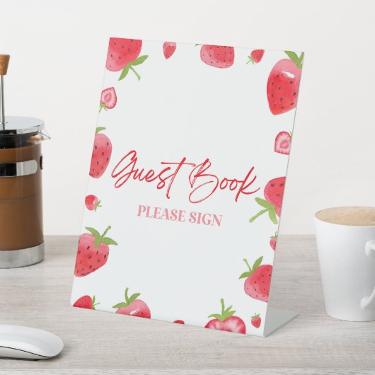 Strawberry Berry Sweet Guest Book Sockelschild (In SItu)