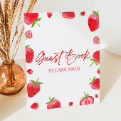 Strawberry Berry Sweet Guest Book Sockelschild