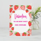 Strawberry Berry Sweet Kids Valentinstag Einladung (Stehend Vorderseite)
