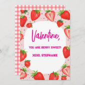 Strawberry Berry Sweet Kids Valentinstag Einladung (Vorne/Hinten)