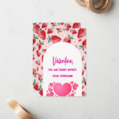 Strawberry Berry Sweet Kids Valentinstag Mitteilungskarte (Vorderseite/Rückseite Beispiel)