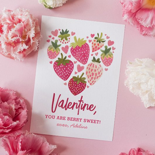Strawberry Berry Sweet Kids Valentinstag Mitteilungskarte