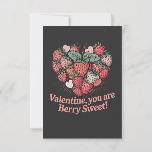 Strawberry Berry Sweet Kinder Valentinstag Dankeskarte (Vorderseite)