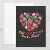 Strawberry Berry Sweet Kinder Valentinstag Dankeskarte (Vorne/Hinten)