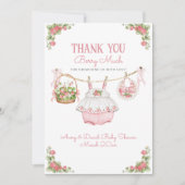 Strawberry Berry Sweet Modern Baby Girl Dusche Dankeskarte (Vorderseite)