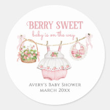Strawberry Berry Sweet Modern Baby Girl Dusche