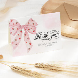 Strawberry Berry Sweet Niedlich Pink Bow Vielen Da Dankeskarte