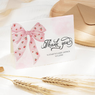 Strawberry Berry Sweet Niedlich Pink Bow Vielen Da Dankeskarte