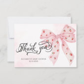 Strawberry Berry Sweet Niedlich Pink Bow Vielen Da Karte (Vorderseite)