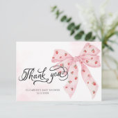 Strawberry Berry Sweet Niedlich Pink Bow Vielen Da Karte (Stehend Vorderseite)