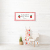 Strawberry Berry Sweet Picnic Baby Dusche Banner (Insitu)