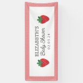 Strawberry Berry Sweet Picnic Baby Dusche Banner (Vertikal)