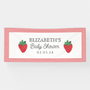 Strawberry Berry Sweet Picnic Baby Dusche Banner